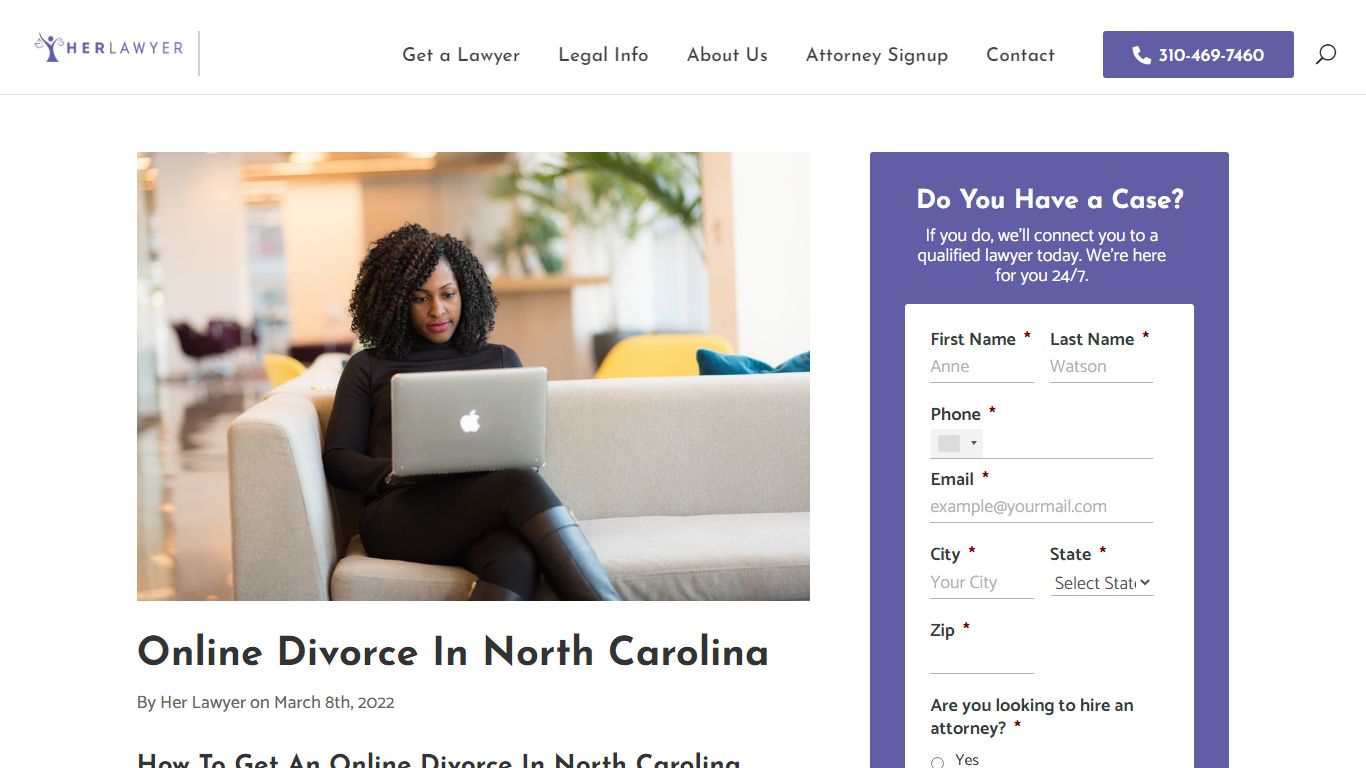 Online Divorce In North Carolina - Her Lawyer
